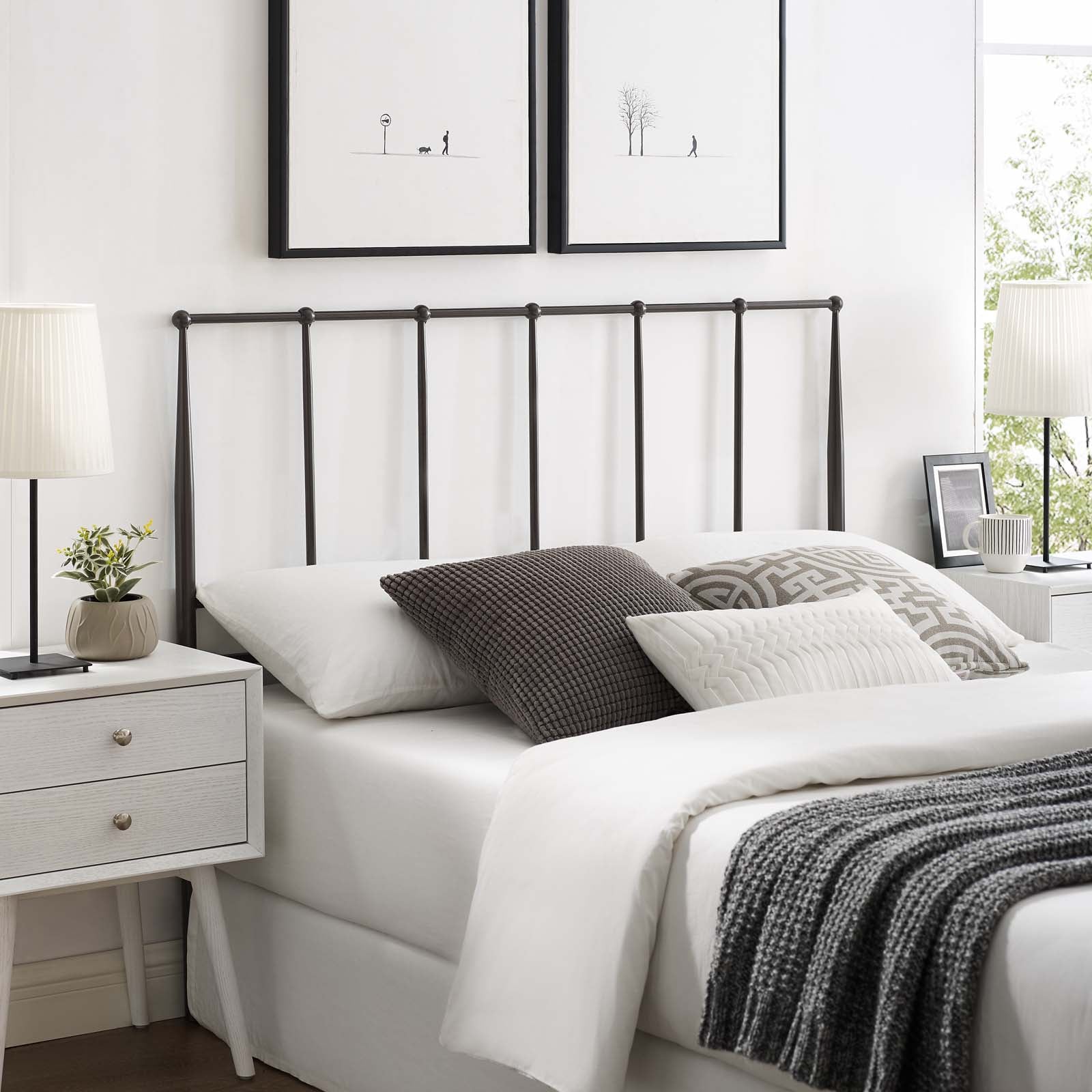 Modway Furniture Modern Kiana King Metal Stainless Steel Headboard - MOD-6106