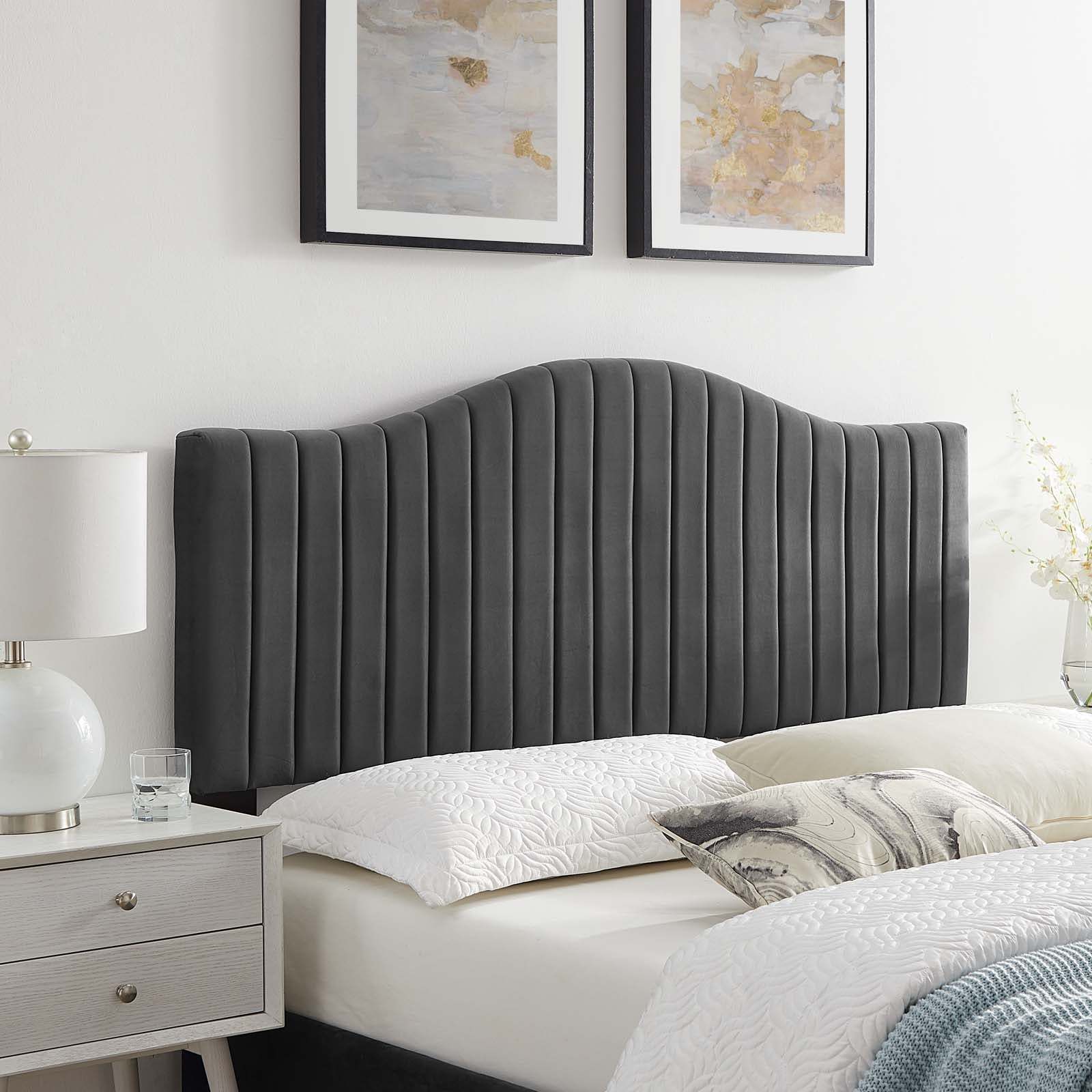 Modway Furniture Modern Brielle Channel Tufted Performance Velvet King/California King Headboard - MOD-6560