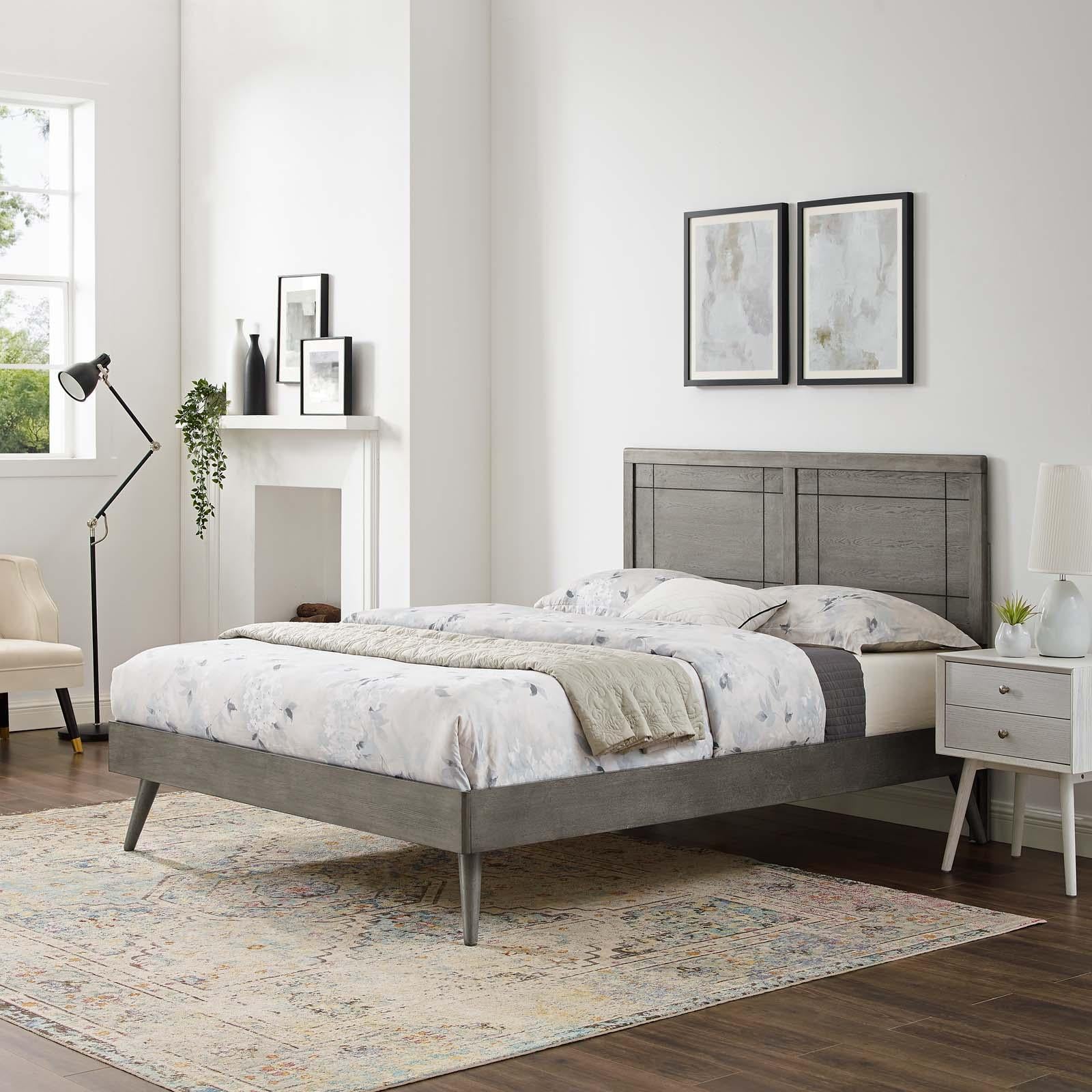 Modway Furniture Modern Marlee Twin Wood Platform Bed With Splayed Legs - MOD-6630