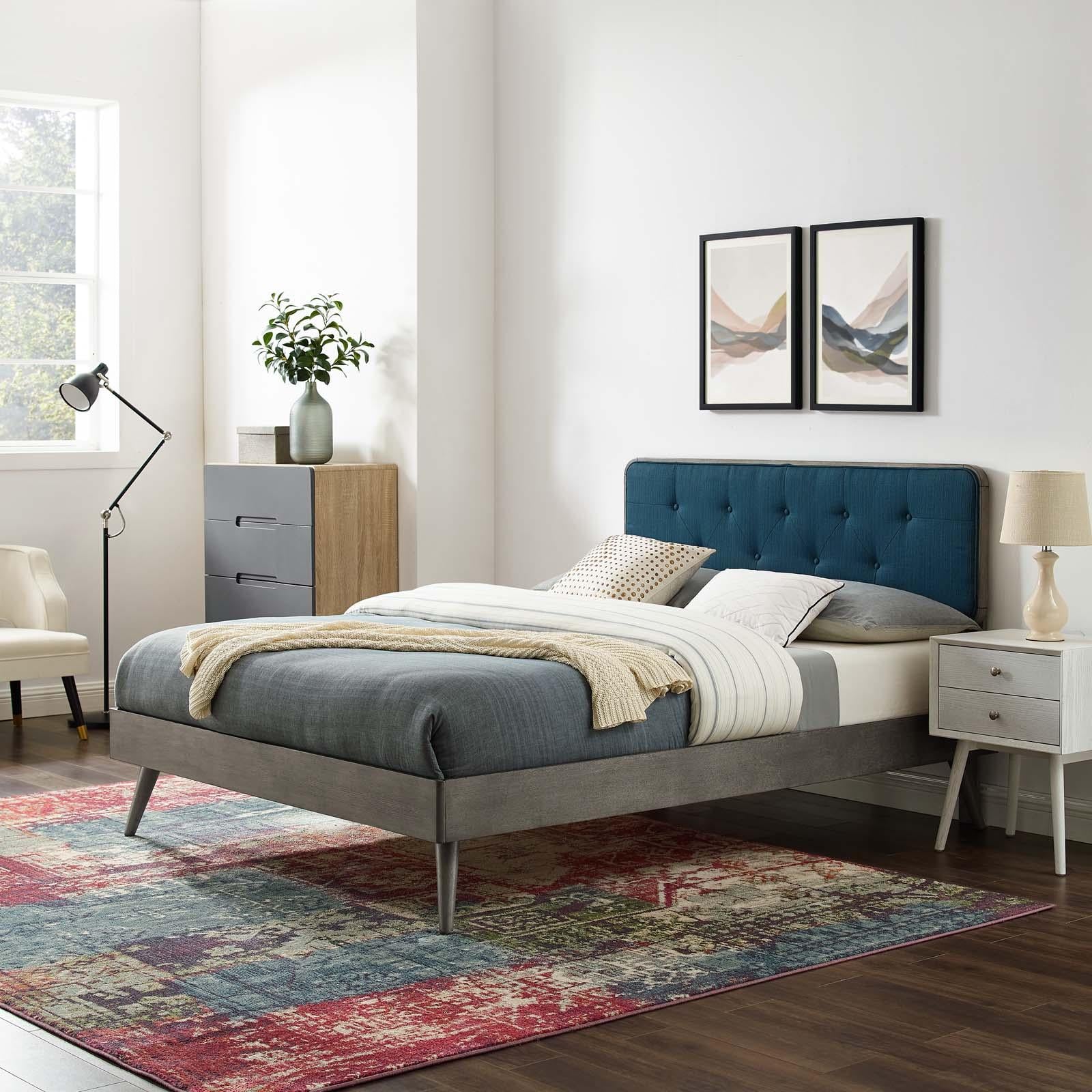 Modway Furniture Modern Bridgette Twin Wood Platform Bed With Splayed Legs - MOD-6648