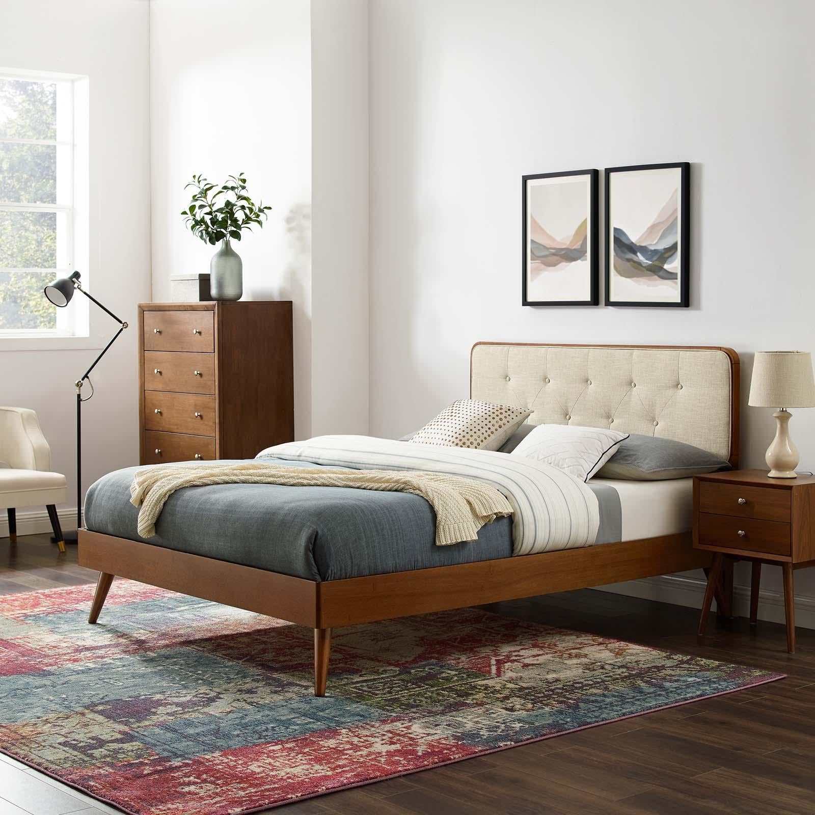 Modway Furniture Modern Bridgette Twin Wood Platform Bed With Splayed Legs - MOD-6648