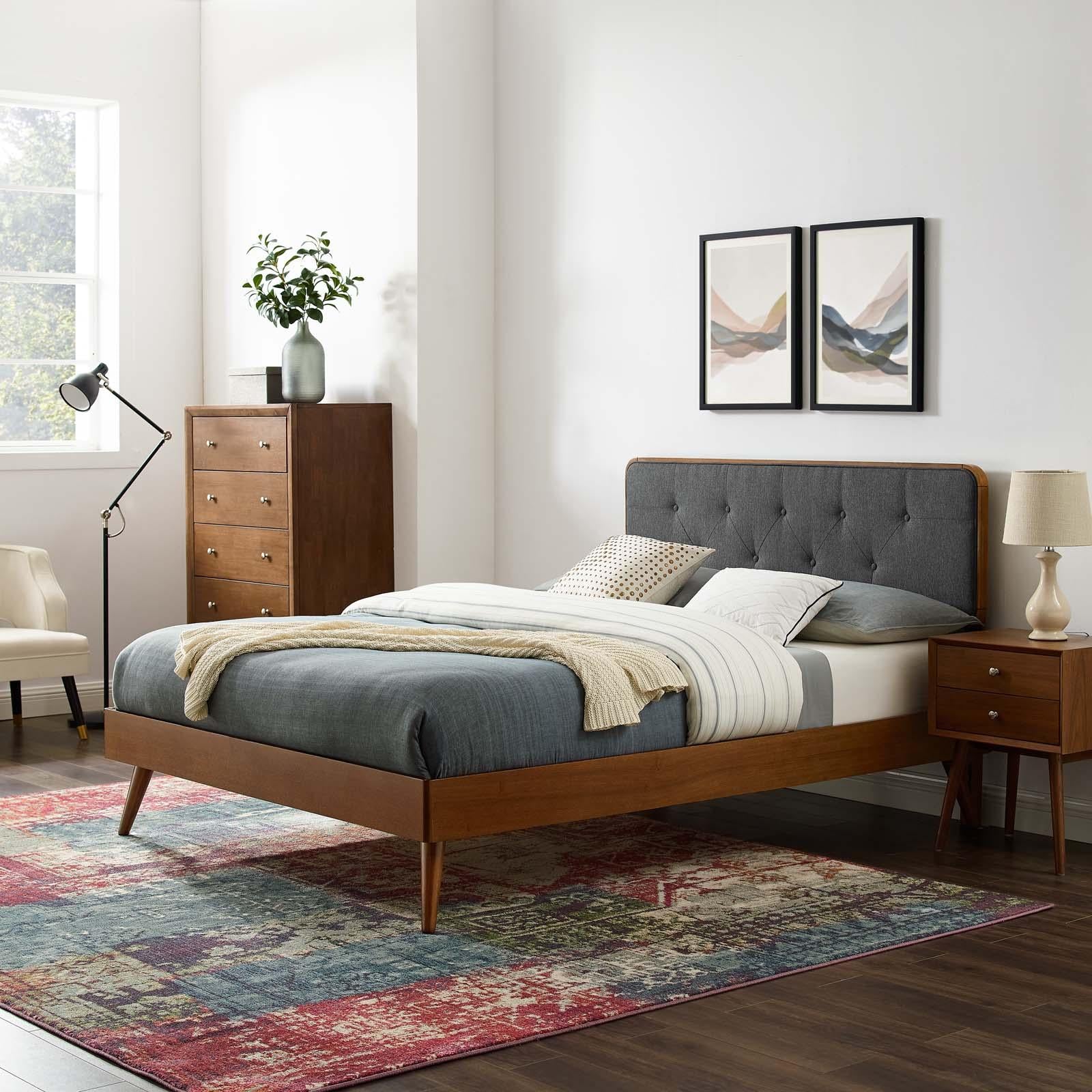 Modway Furniture Modern Bridgette Twin Wood Platform Bed With Splayed Legs - MOD-6648