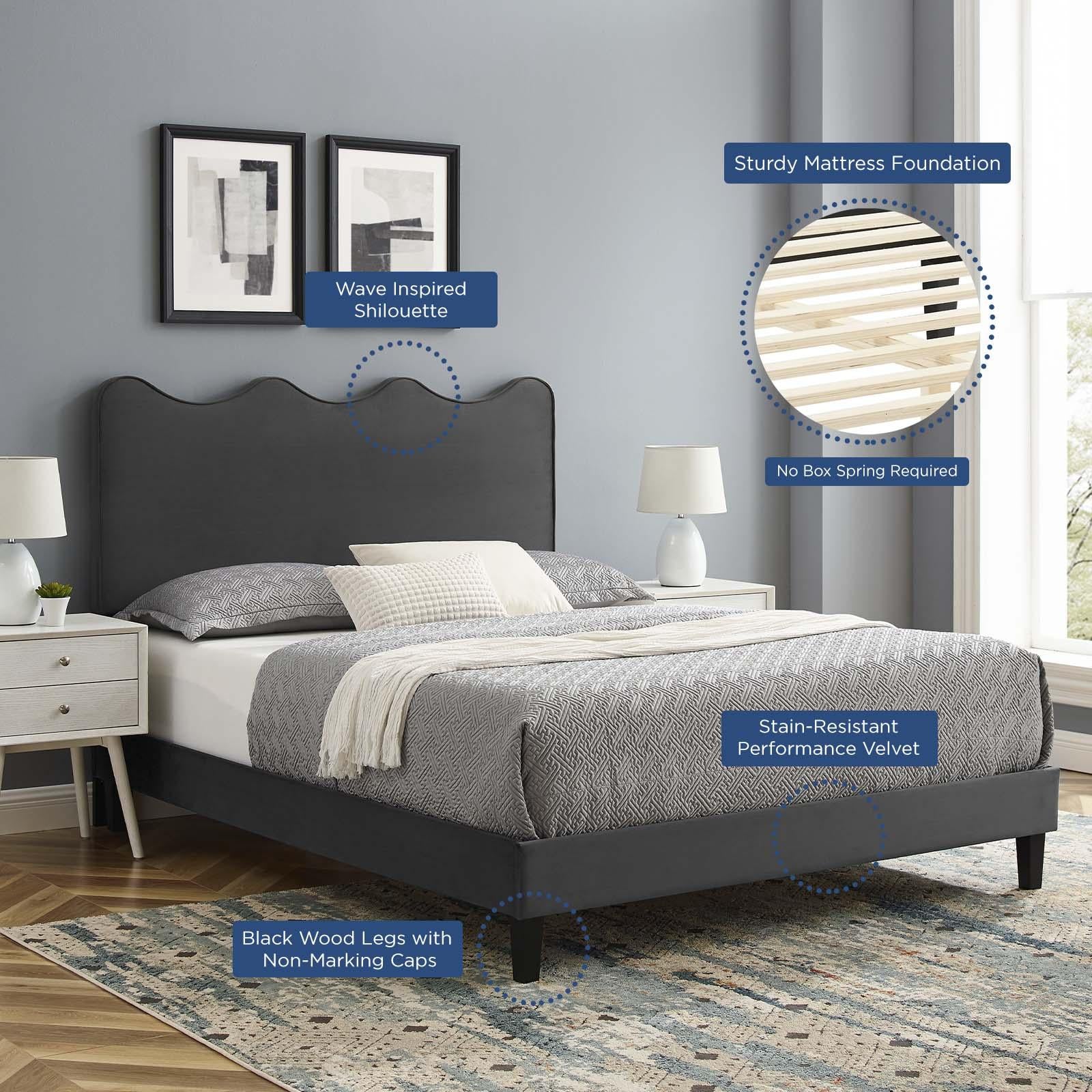 Modway Furniture Modern Current Performance Velvet Twin Platform Bed - MOD-6729