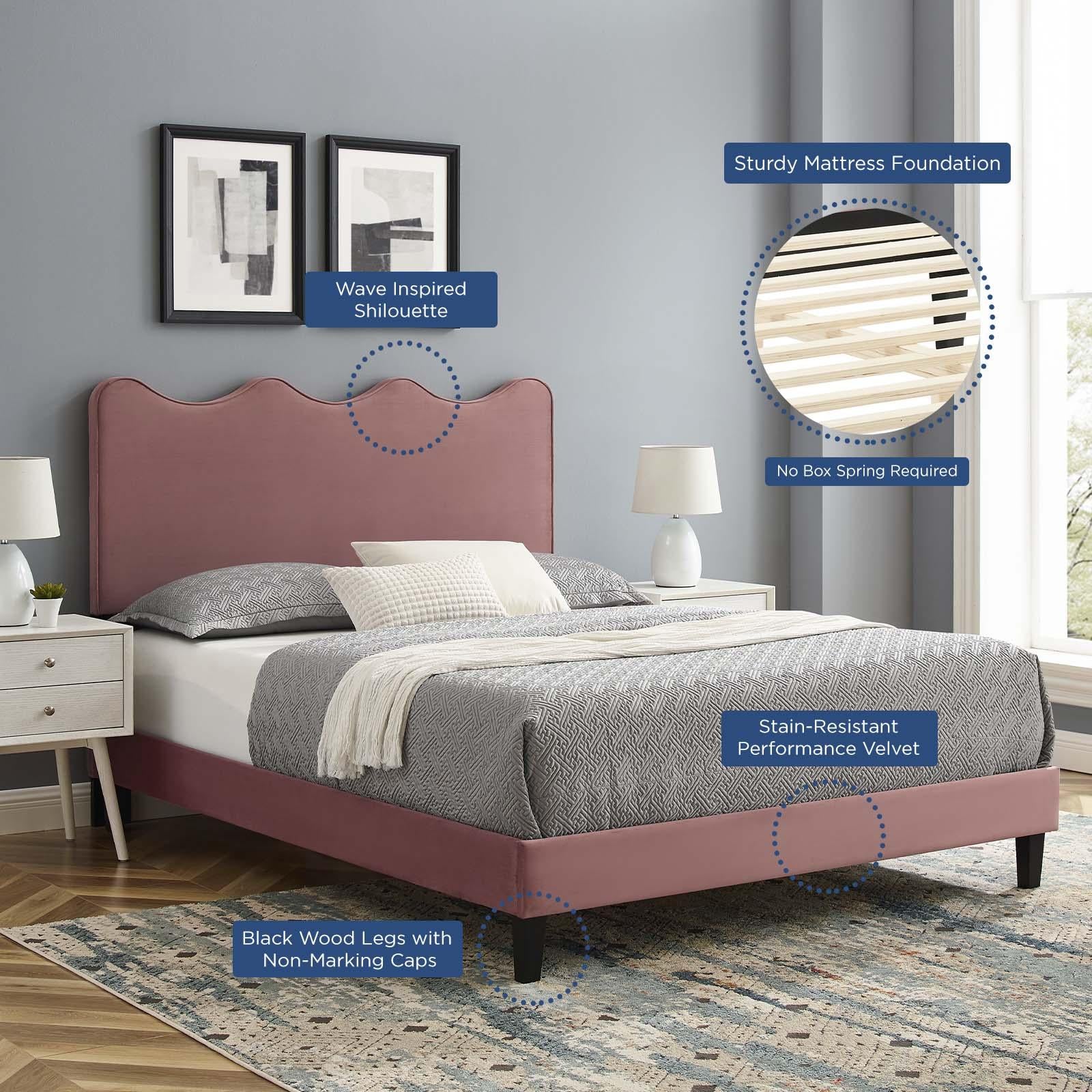 Modway Furniture Modern Current Performance Velvet Twin Platform Bed - MOD-6729