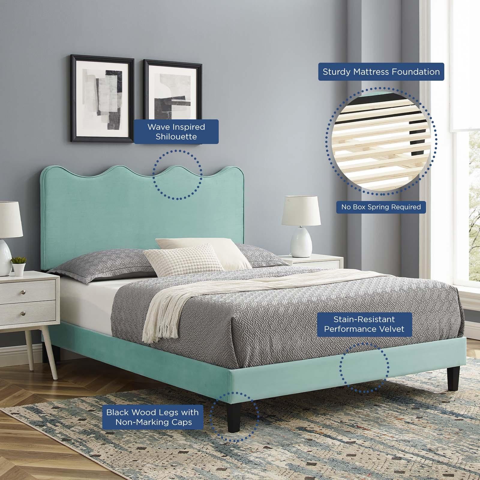 Modway Furniture Modern Current Performance Velvet Twin Platform Bed - MOD-6729