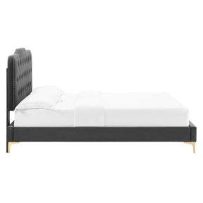 Modway Furniture Modern Amber Tufted Performance Velvet Twin Platform Bed - MOD-6778