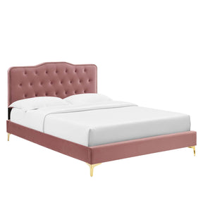 Modway Furniture Modern Amber Tufted Performance Velvet Twin Platform Bed - MOD-6778