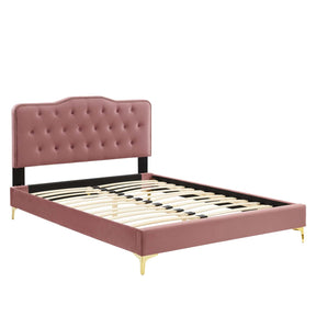 Modway Furniture Modern Amber Tufted Performance Velvet Twin Platform Bed - MOD-6778