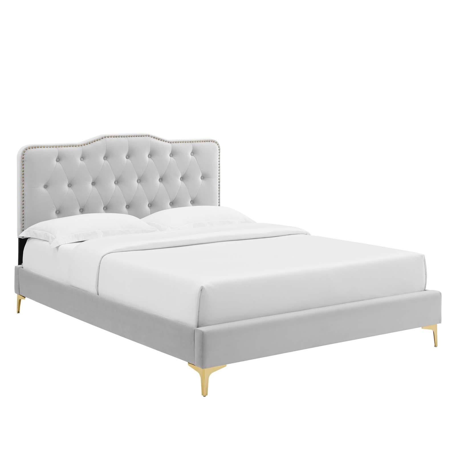 Modway Furniture Modern Amber Tufted Performance Velvet Twin Platform Bed - MOD-6778