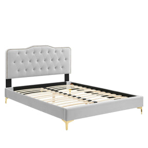 Modway Furniture Modern Amber Tufted Performance Velvet Twin Platform Bed - MOD-6778