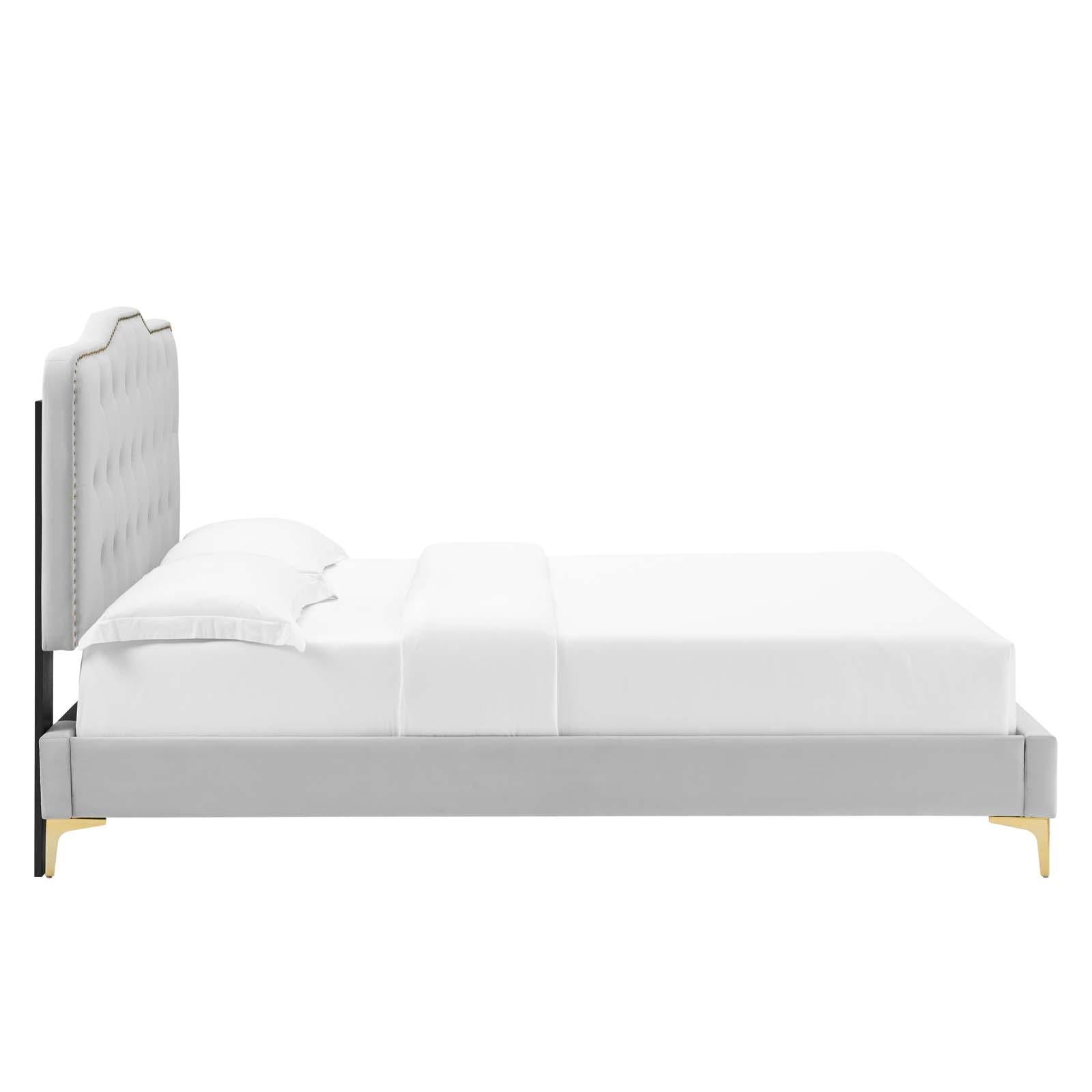 Modway Furniture Modern Amber Tufted Performance Velvet Twin Platform Bed - MOD-6778