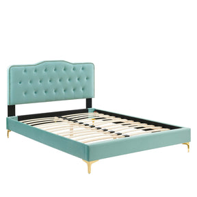 Modway Furniture Modern Amber Tufted Performance Velvet Twin Platform Bed - MOD-6778