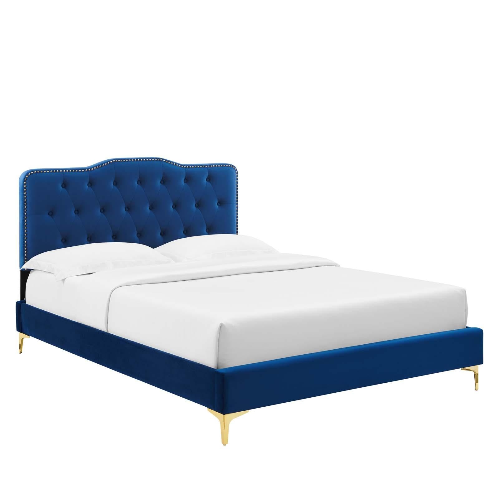 Modway Furniture Modern Amber Tufted Performance Velvet Twin Platform Bed - MOD-6778