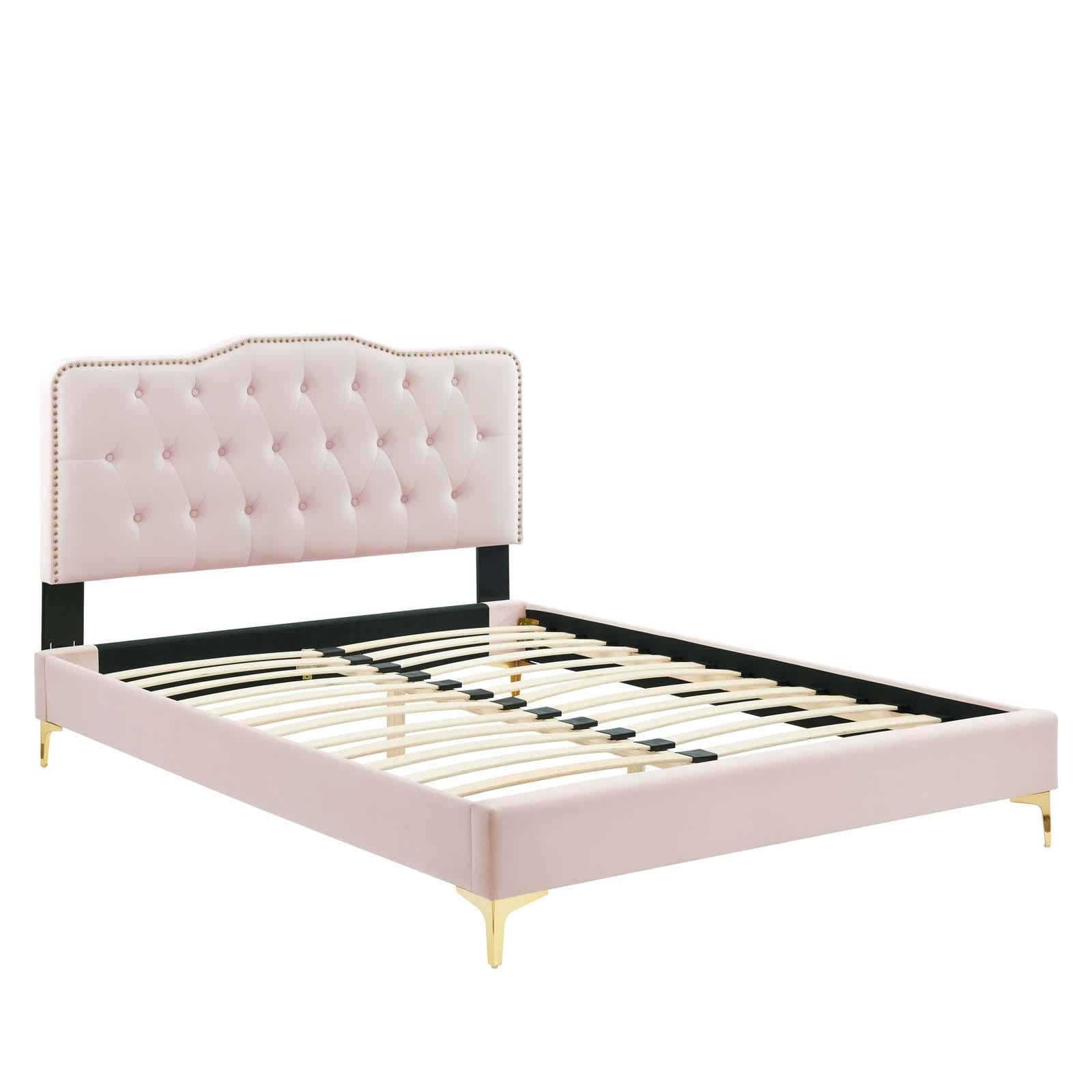 Modway Furniture Modern Amber Tufted Performance Velvet Twin Platform Bed - MOD-6778