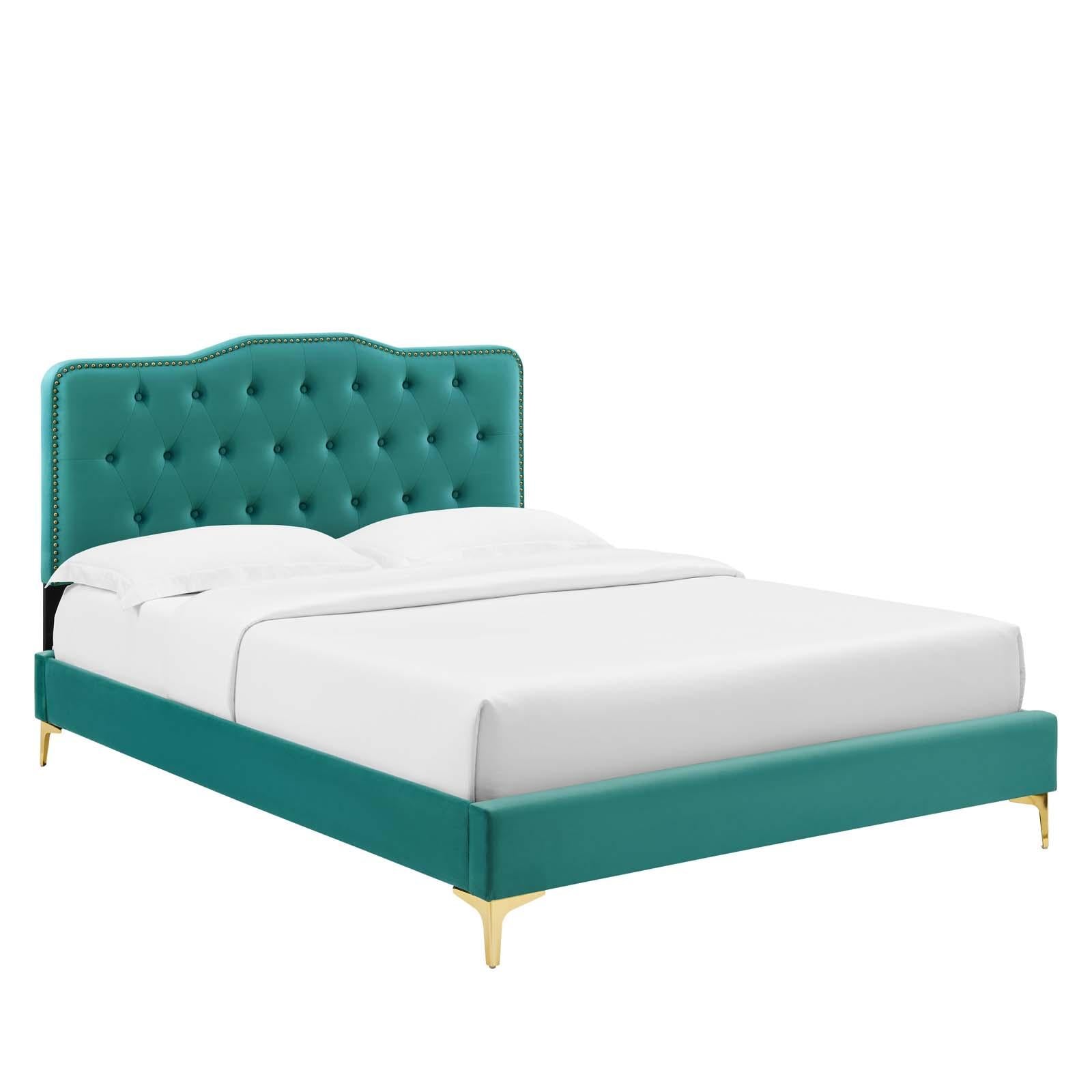 Modway Furniture Modern Amber Tufted Performance Velvet Twin Platform Bed - MOD-6778