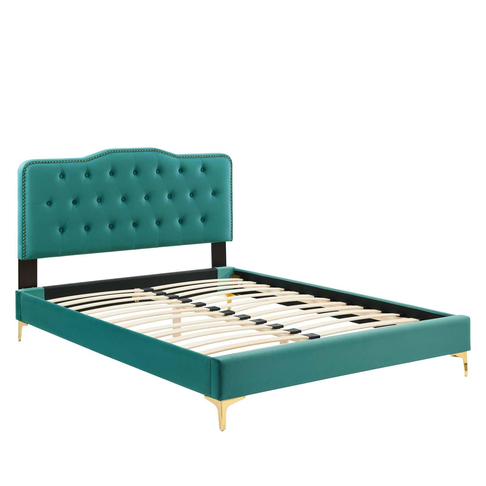 Modway Furniture Modern Amber Tufted Performance Velvet Twin Platform Bed - MOD-6778