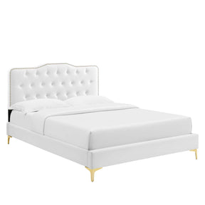 Modway Furniture Modern Amber Tufted Performance Velvet Twin Platform Bed - MOD-6778