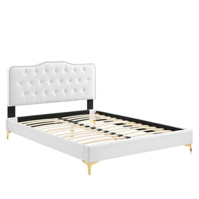 Modway Furniture Modern Amber Tufted Performance Velvet Twin Platform Bed - MOD-6778