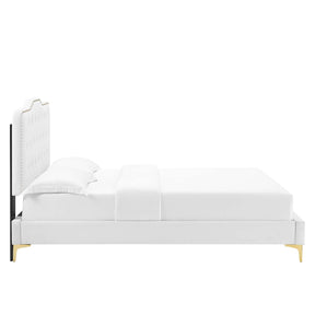 Modway Furniture Modern Amber Tufted Performance Velvet Twin Platform Bed - MOD-6778