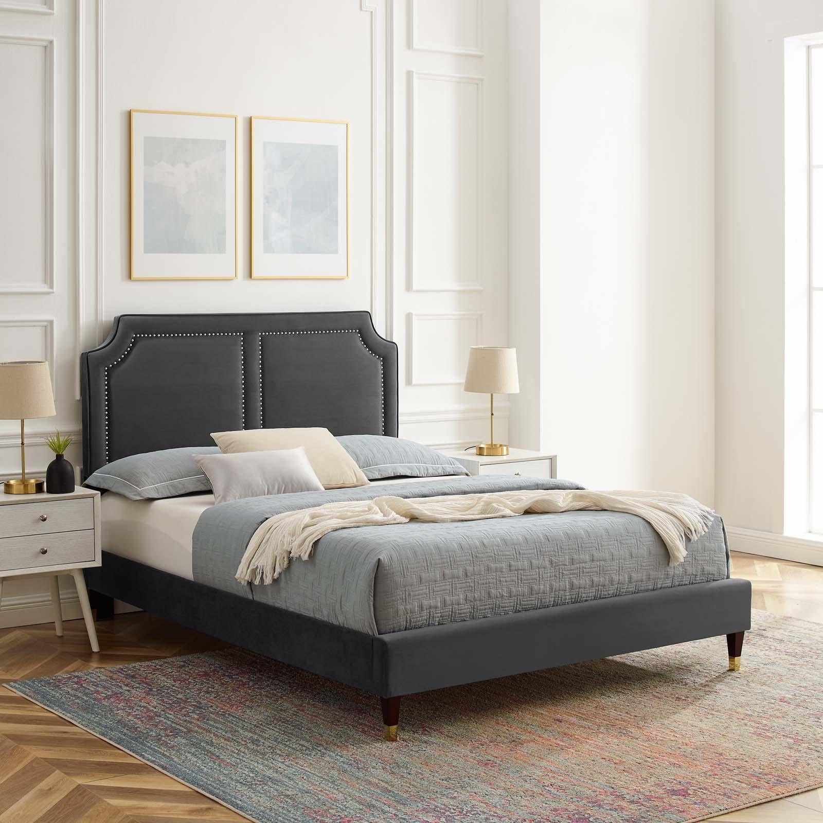 Modway Furniture Modern Novi Performance Velvet Twin Bed - MOD-6793