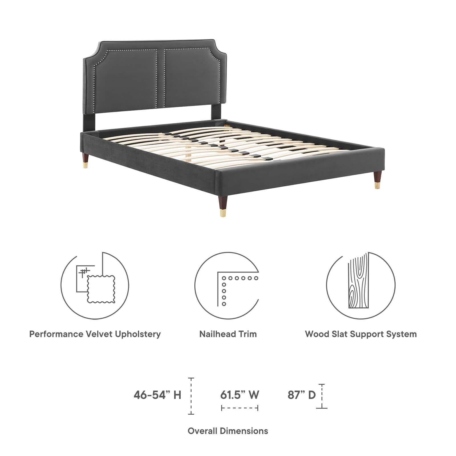 Modway Furniture Modern Novi Performance Velvet Twin Bed - MOD-6793