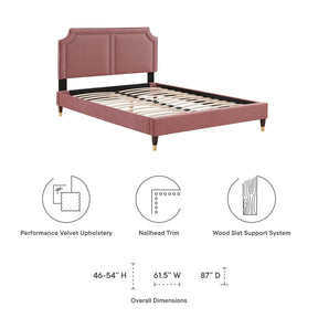 Modway Furniture Modern Novi Performance Velvet Twin Bed - MOD-6793