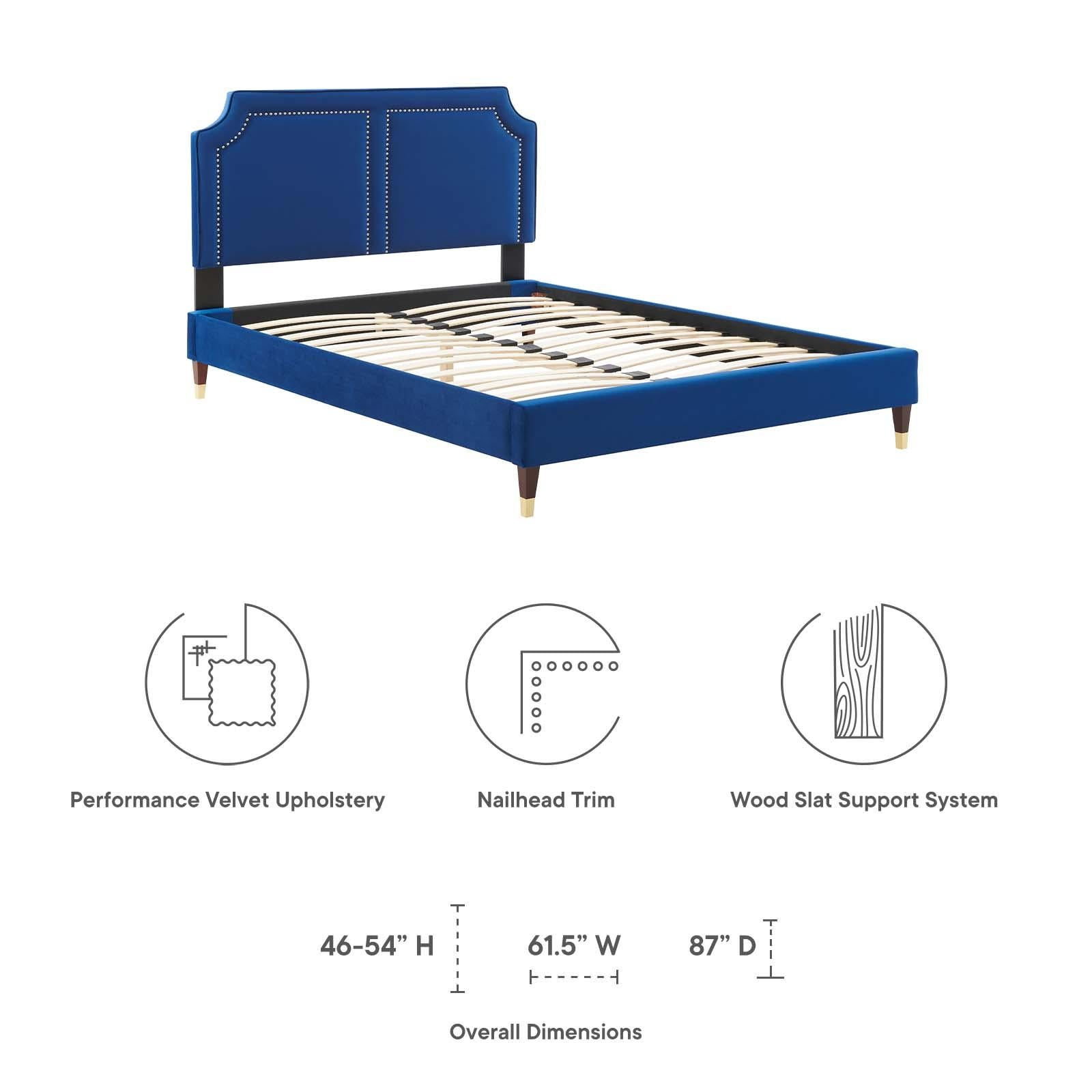 Modway Furniture Modern Novi Performance Velvet Twin Bed - MOD-6793