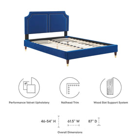 Modway Furniture Modern Novi Performance Velvet Twin Bed - MOD-6793