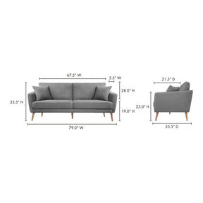 Moe's Home Collection Lilou Sofa Light Grey - MT-1021-15