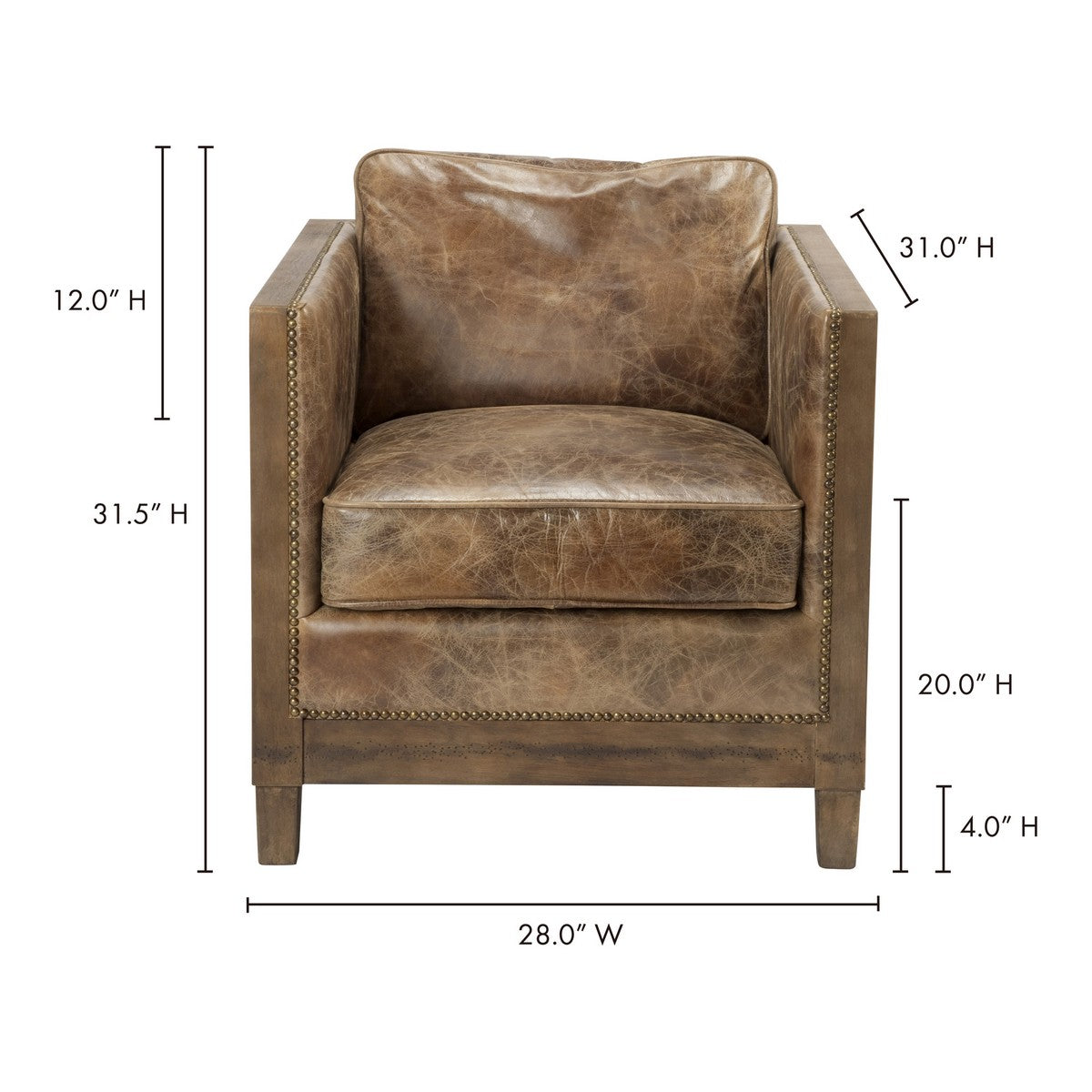 Moe's Home Collection Darlington Club Chair Light Brown - PK-1030-03