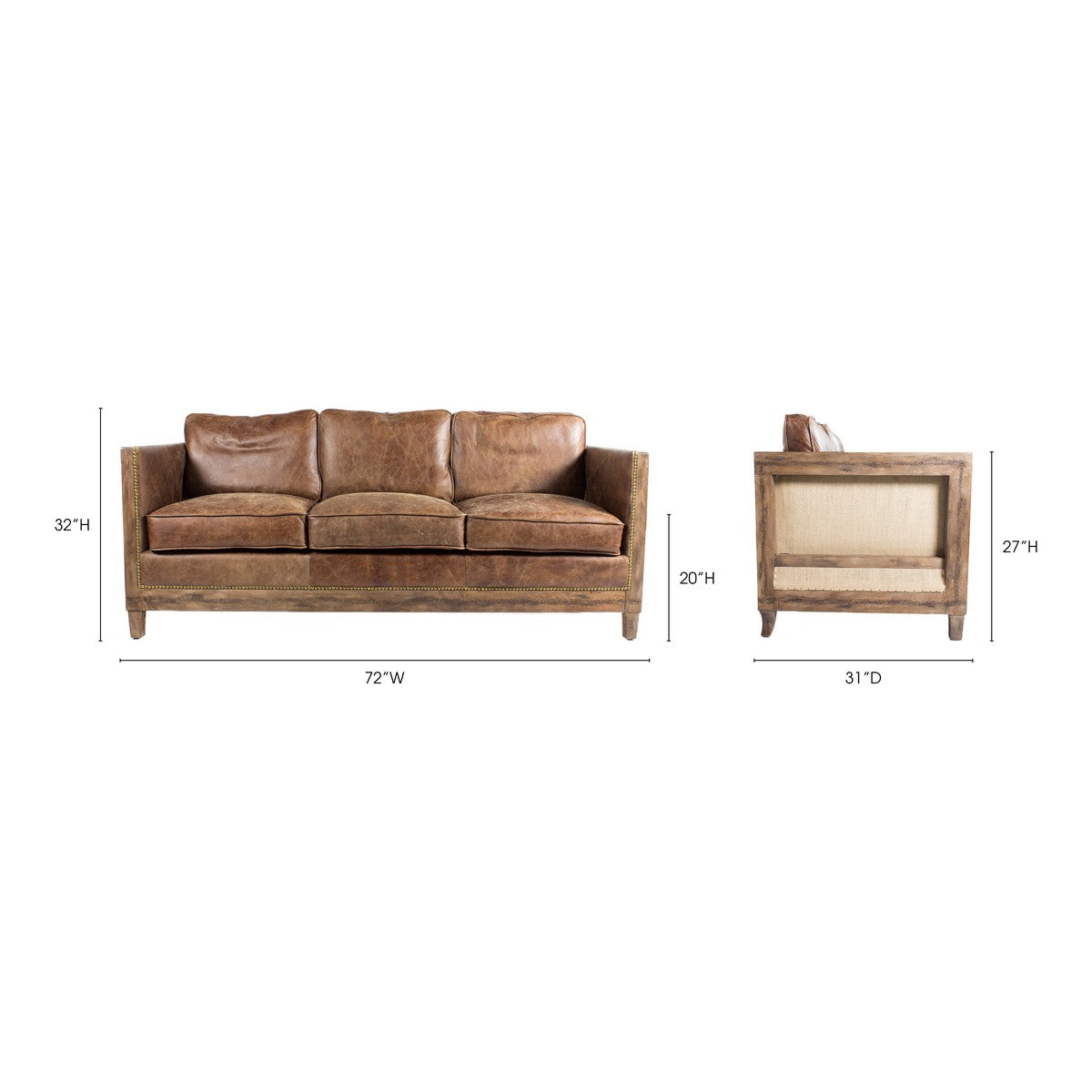 Moe's Home Collection Darlington Sofa Light Brown - PK-1031-03