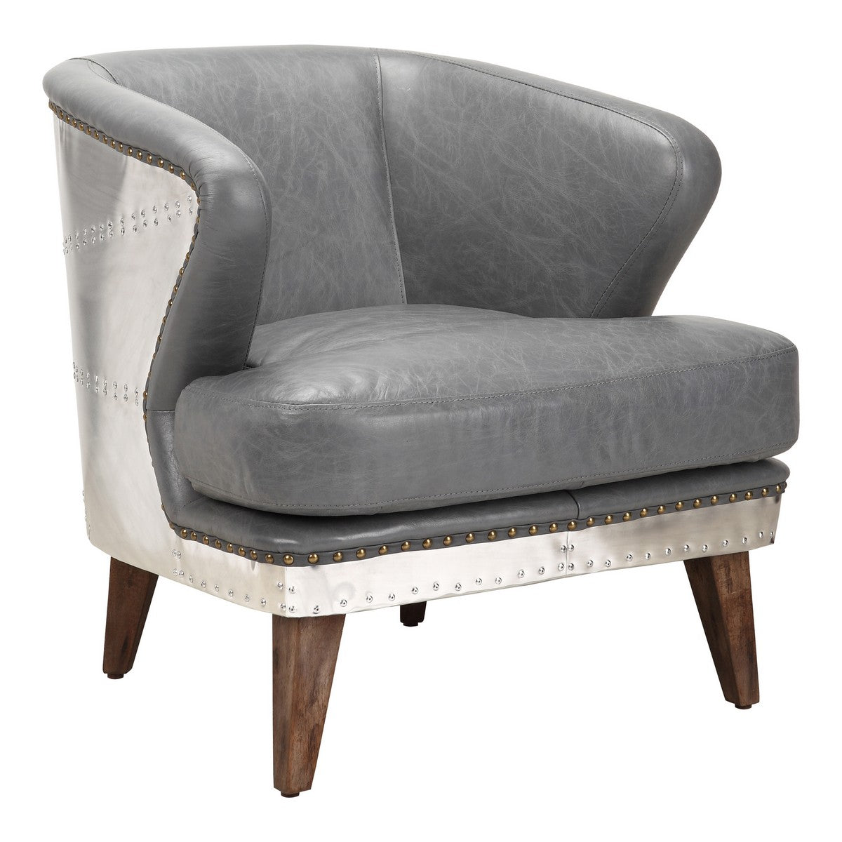 Moe's Home Collection Cambridge Club Chair Antique Grey - PK-1062-29