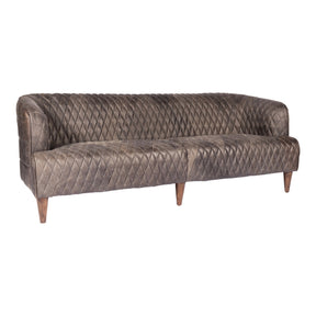 Moe's Home Collection Magdelan Tufted Leather Sofa Antique Ebony - PK-1077-47