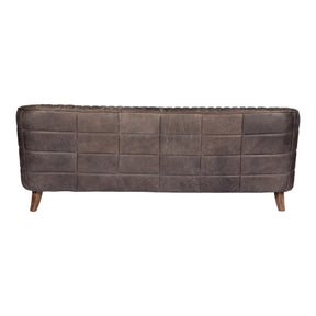 Moe's Home Collection Magdelan Tufted Leather Sofa Antique Ebony - PK-1077-47