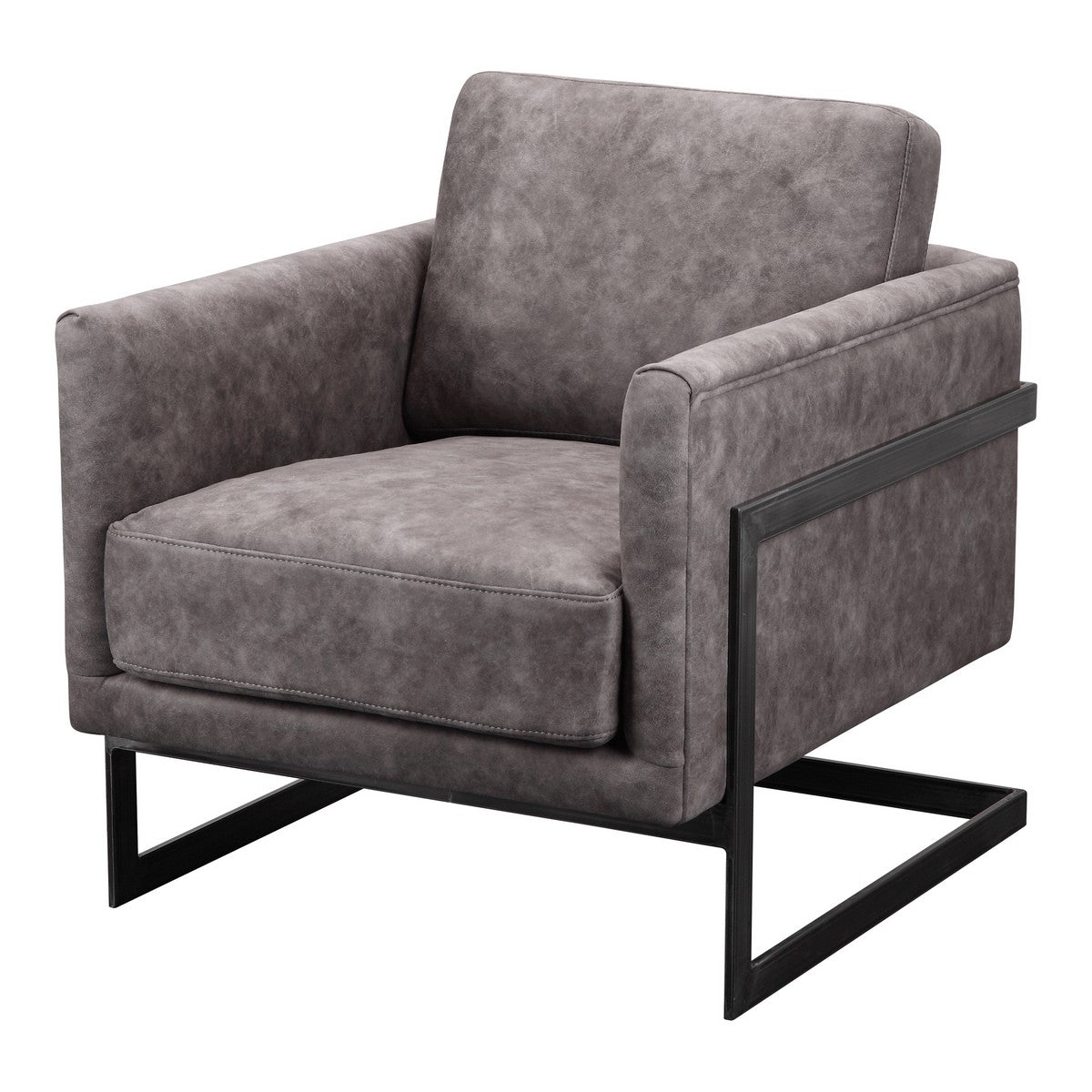 Moe's Home Collection Luxley Club Chair Grey Velvet - PK-1082-15