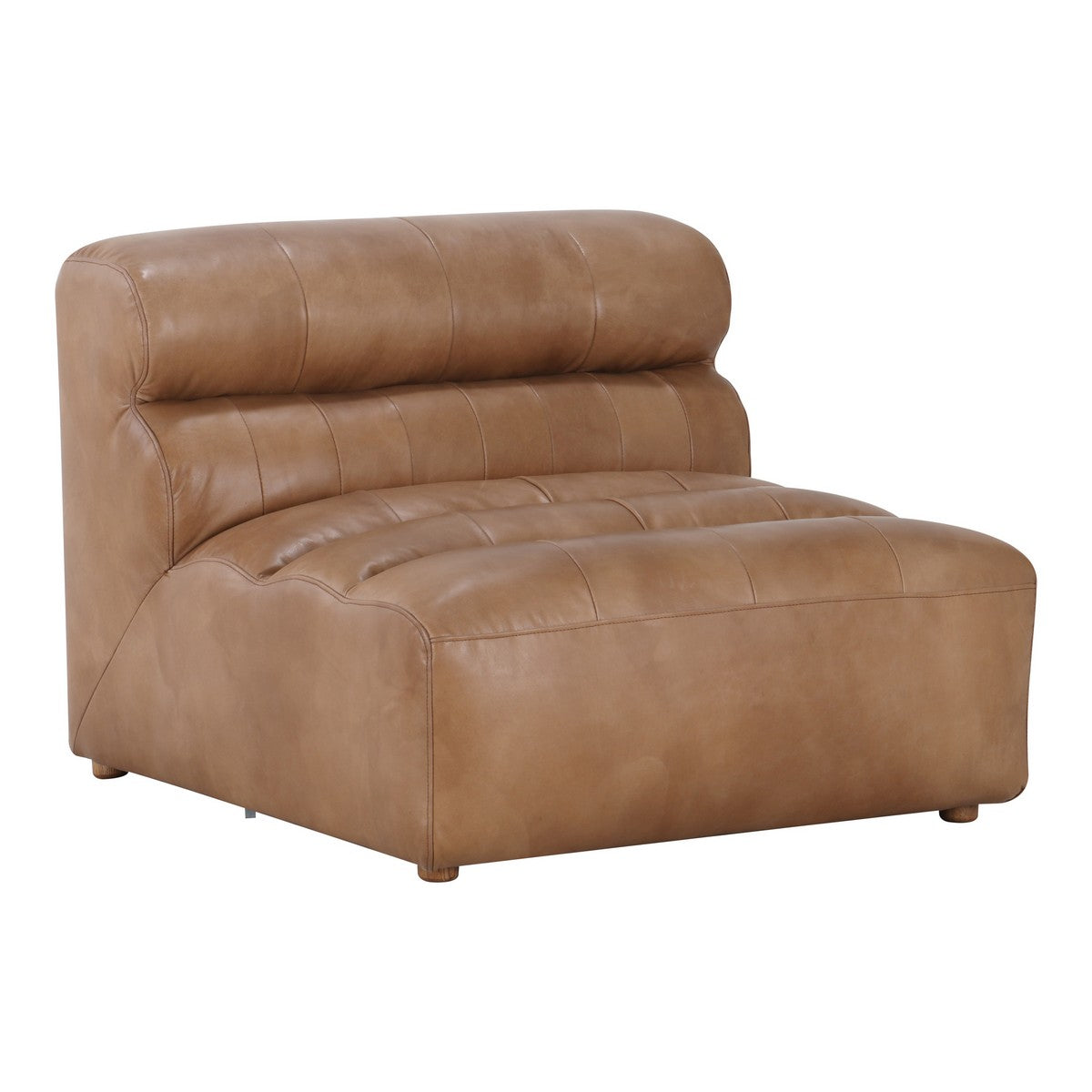 Moe's Home Collection Ramsay Leather Slipper Chair Tan - QN-1009-40