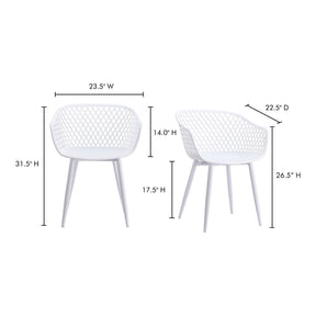 Moe's Home Collection Piazza Outdoor Chair White-Set of Two - QX-1001-18