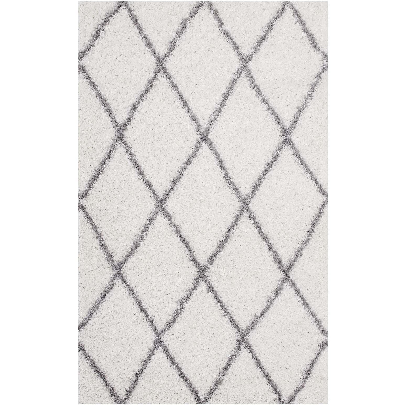 Modway Furniture Modern Toryn Diamond Lattice 5x8 Shag Area Rug - R-1144-58