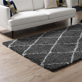 Modway Furniture Modern Toryn Diamond Lattice 5x8 Shag Area Rug - R-1144-58