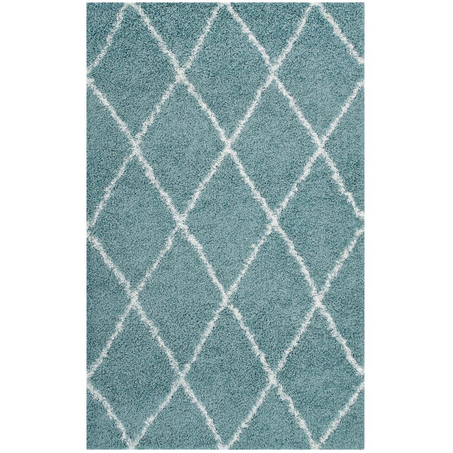 Modway Furniture Modern Toryn Diamond Lattice 5x8 Shag Area Rug - R-1144-58