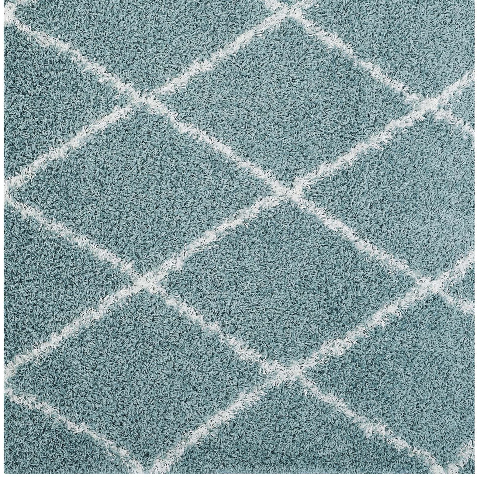 Modway Furniture Modern Toryn Diamond Lattice 5x8 Shag Area Rug - R-1144-58