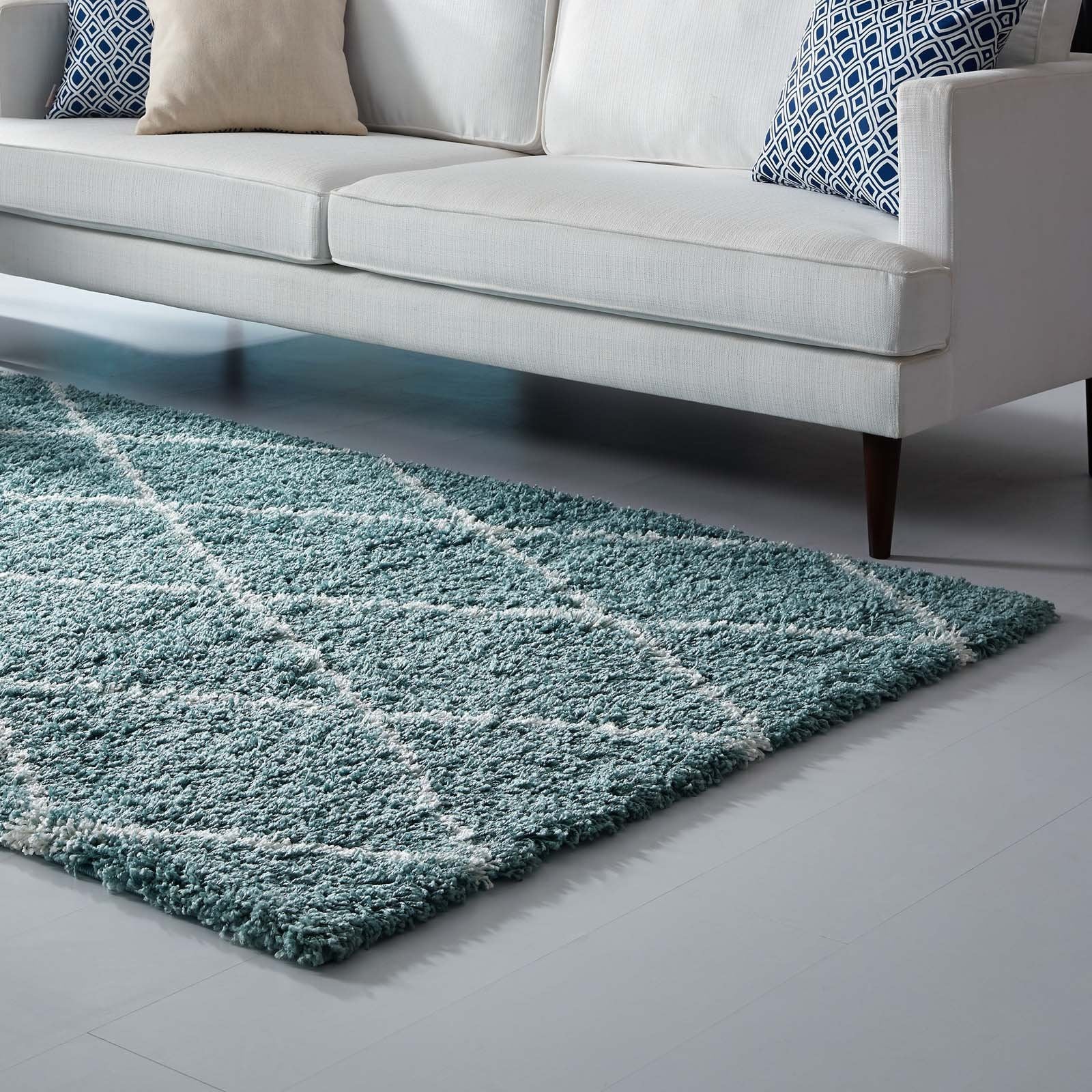 Modway Furniture Modern Toryn Diamond Lattice 5x8 Shag Area Rug - R-1144-58