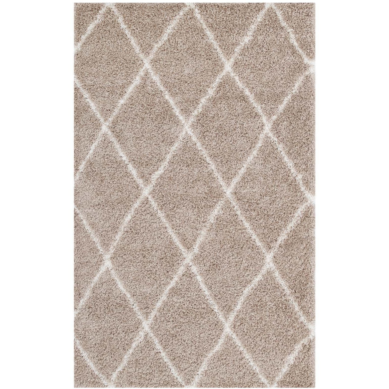 Modway Furniture Modern Toryn Diamond Lattice 5x8 Shag Area Rug - R-1144-58