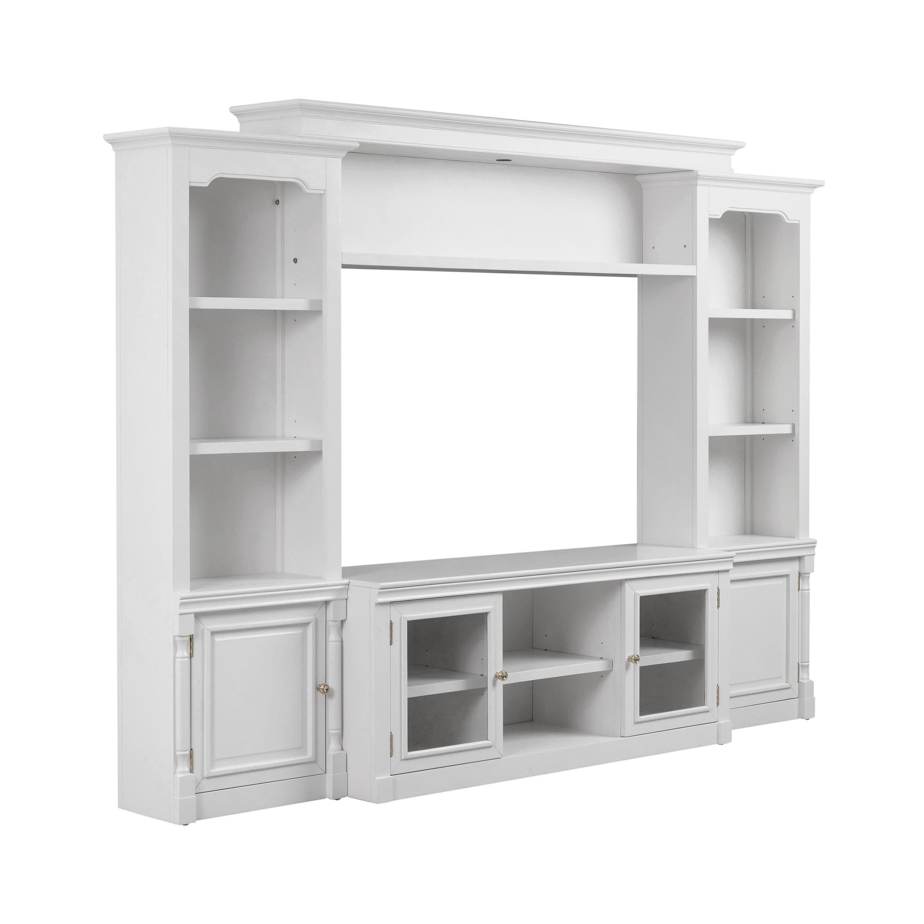 TOV Furniture Modern Virginia White Entertainment Center for TVs up to 65" - REN-E1036-ENTW