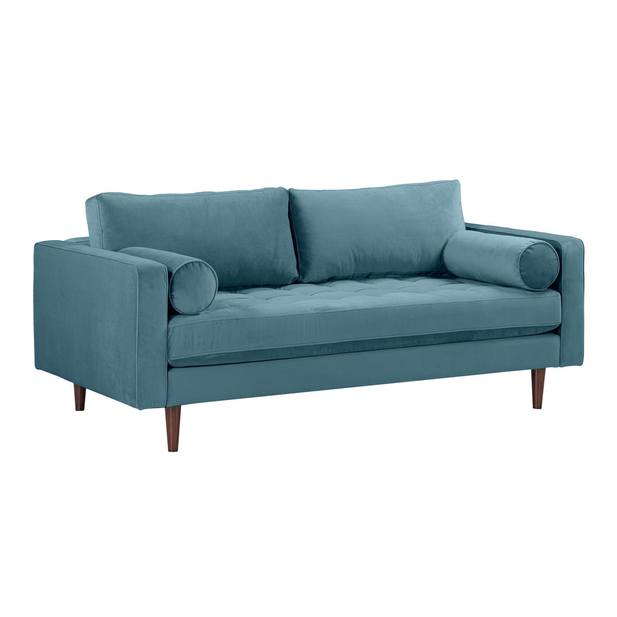 TOV Furniture Modern Cave Dusty Blue Velvet Loveseat - REN-L01112