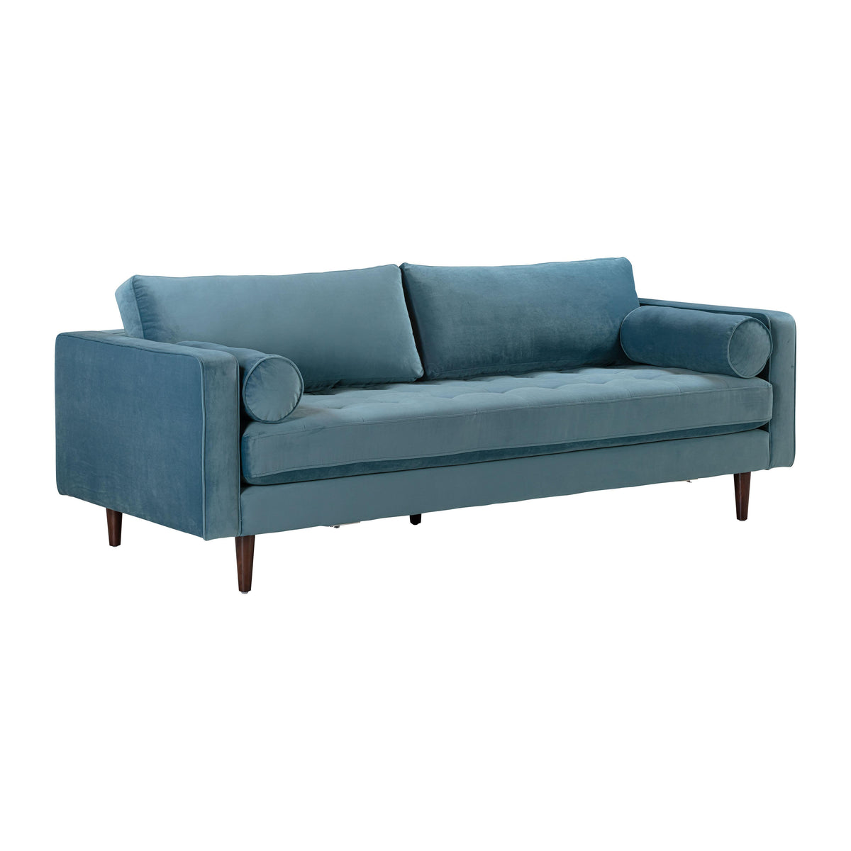 TOV Furniture Modern Cave Dusty Blue Velvet Sofa - REN-L01113