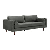 TOV Furniture Modern Cave Ash Gray Velvet Sofa - REN-L01143