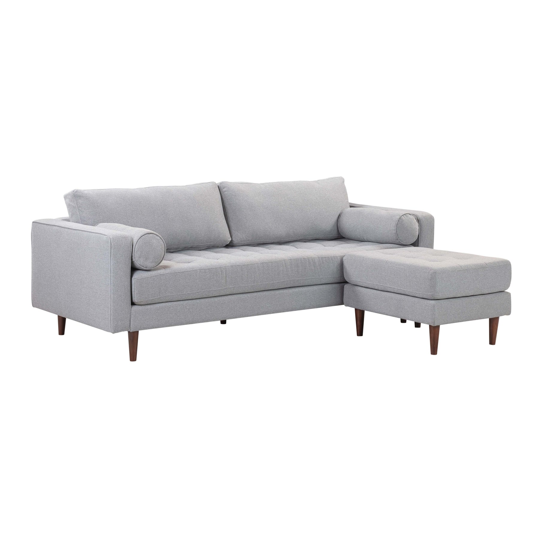 TOV Furniture Modern Cave Gray Tweed Sectional - REN-L01213-SEC