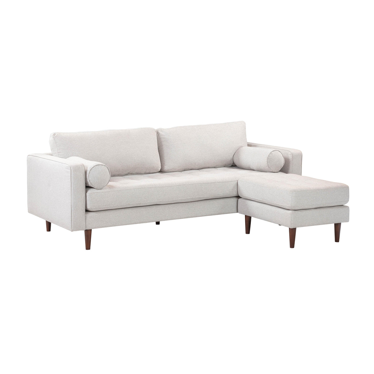 TOV Furniture Modern Cave Beige Tweed Sectional - REN-L01223-SEC