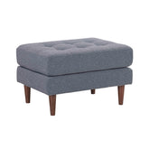 TOV Furniture Modern Cave Navy Tweed Ottoman - REN-L01230